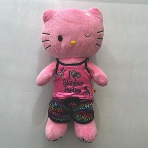 Hello Kitty Sanrio Build A Bear Pink Winking Leopard Print Paws Plush Stuffed